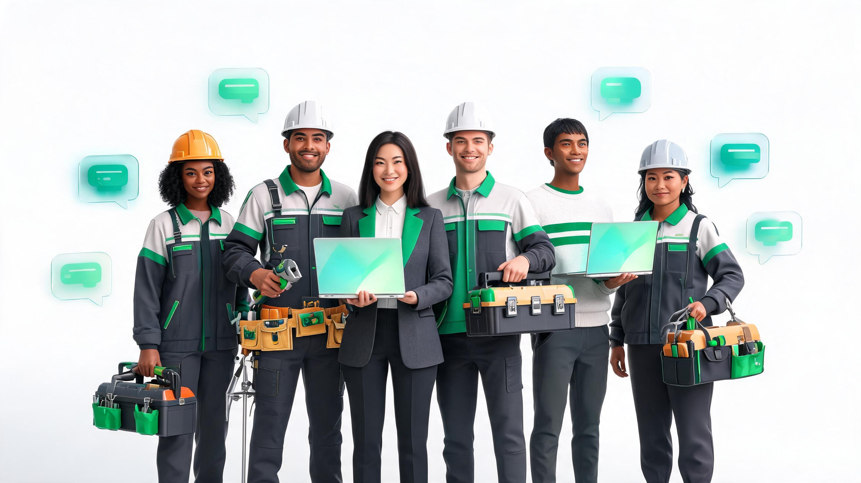 A skilled workforce on site — the dependable people we source and screen